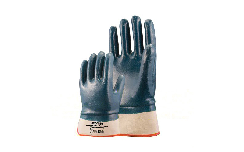 GUANTES NITRILO PESADO CON PU&Ntilde;O DE LONA